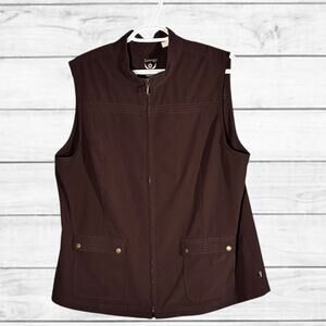 49. Zenergy By Chico’s ) Size 3 (XL) Athletic Wear Brown Zippered Vest